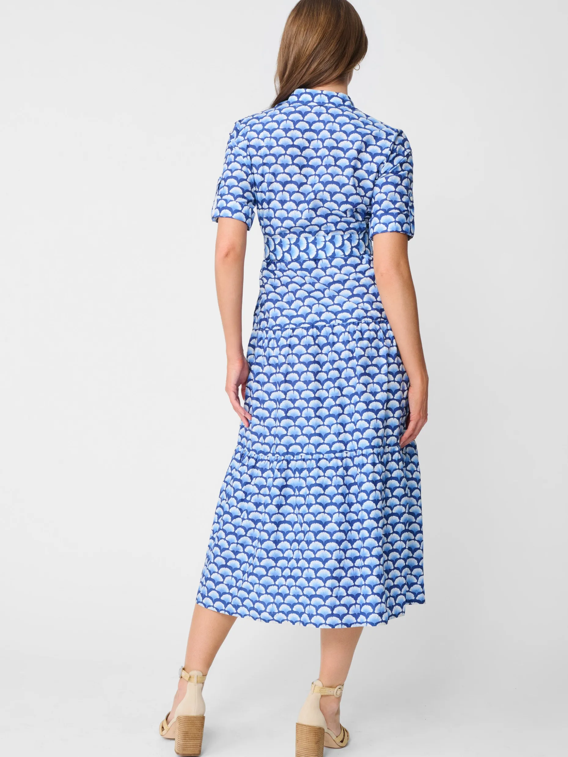 Janelle Silk Dress In Gingko Mosaic