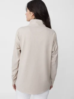 Maeba Fleece Top In Herringbone Jacquard