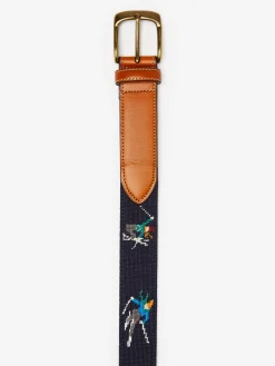Needlepoint Belt In Skier
