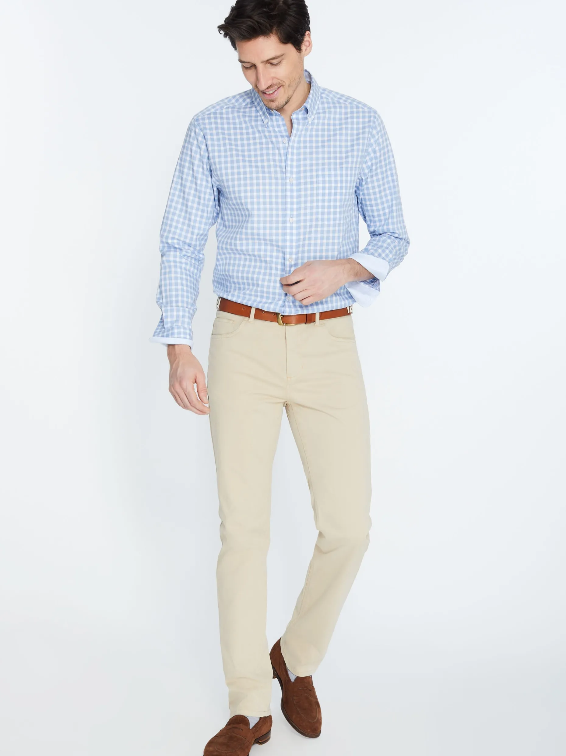 Parker 5-Pocket Straight Pants In Stretch Cotton Sateen